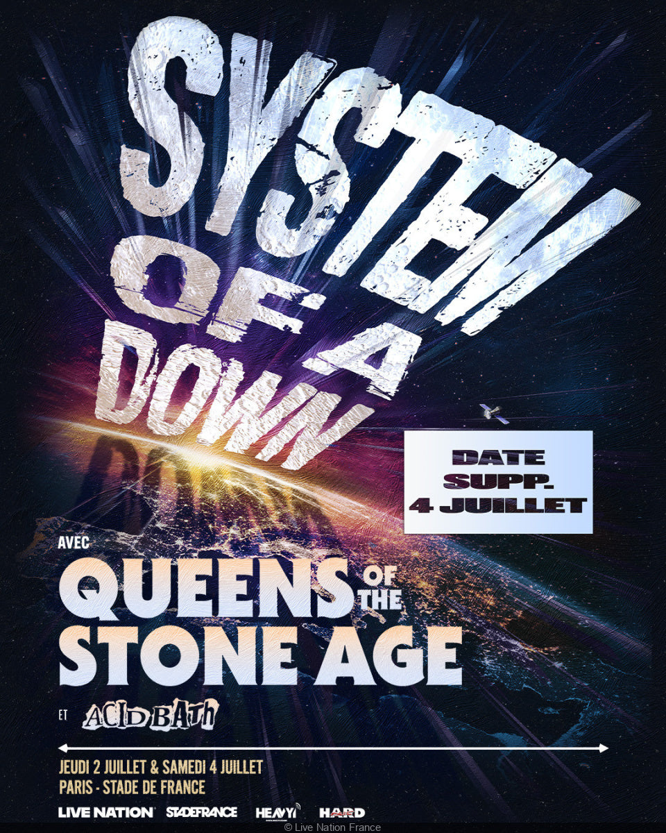 System of a Down - STADE DE FRANCE, PARIS - Samedi 4 juillet 2026 à 20h